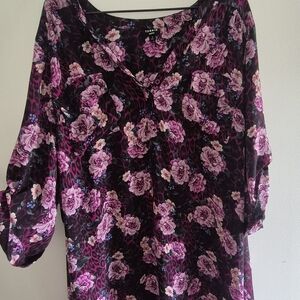 torrid Purple and Pink Floral Tunic Top
